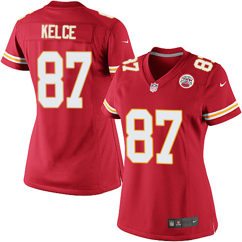 Women's Elite Travis Kelce Nike Jersey Red Home - #87 NFL Kansas City Chiefs